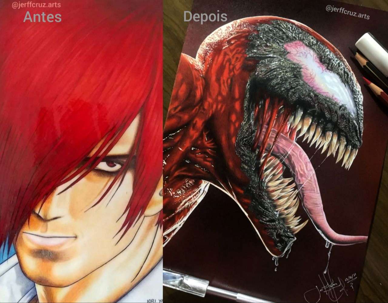 Antes e depois de um aluno