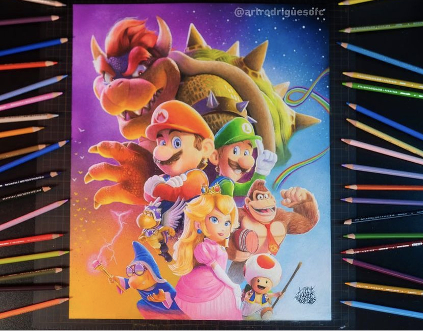 Ilustração colorida com lápis de cor